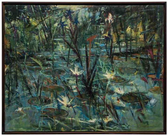 John Alexander Blue Irises (on my Pond), c. 1984 oil on canvas 50 x 60 inches Inquire