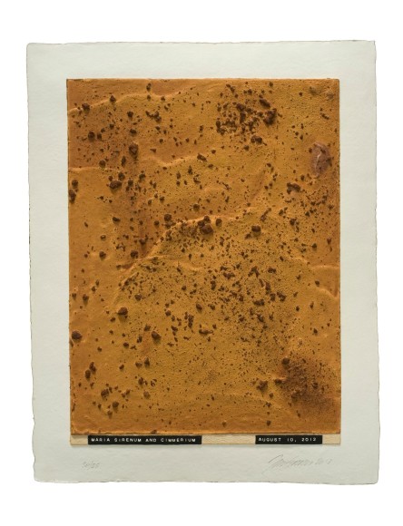 Juli&atilde;o Sarmento  Curiosity&rsquo;s Eye (maria sirenum and cimmerium), 2013  Mixografia&reg; print on handmade paper  18 3/4 x 14 3/4 inches   edition of 25  Publisher: Mixograf&iacute;a  $1,400  Inquire