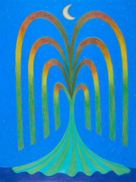 Ping Zheng A Blue World, 2020 oil stick on paper 24 x 18 inches