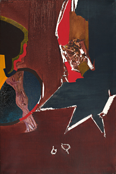 Dorothy Hood Untitled, 1975 signed, dated and inscribed "D. Hood – Chexbres – 75" (upper left) oil on canvas 36.25 x 23.625 inches