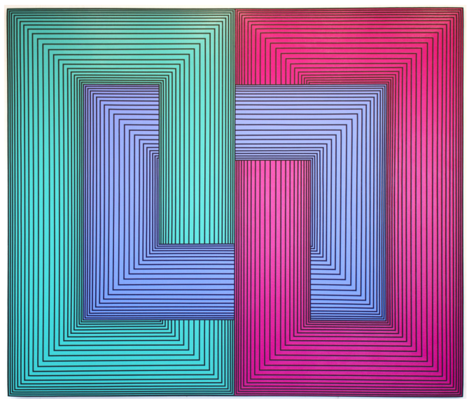 Richard Anuszkiewicz Untitled (Knot No. 1120), 1986-2020 acrylic on canvas 72 x 84 inches