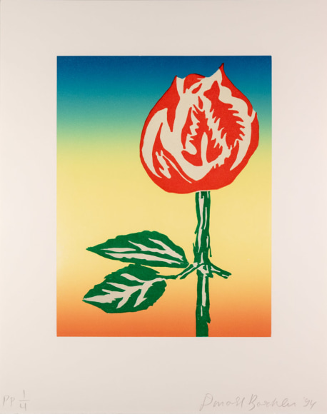Donald Baechler Untitled #1 (From Days of the Week, a portfolio of 7 prints) , 1994 woodcut in colors paper: 22 x 17.5 inches image: 15 x 11.5 inches PP 1/4, Edition of 50 signed bottom right front $2500