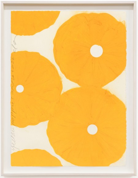 Donald Sultan Yellow Poppies April 20 2022, , 2022 Conte crayon on paper paper: 30 x 22 1/2 inches frame: 33 1/2 x 26 inches