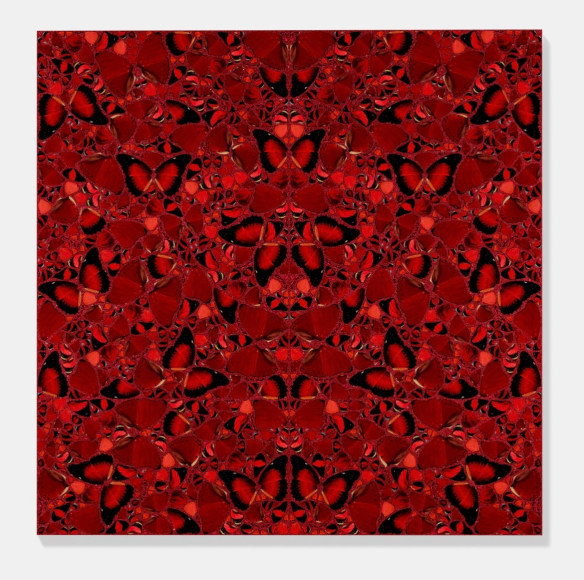 Damien Hirst H10-3 Theodora (From The Empresses Portfolio), 2022 Laminated Gicl&eacute;e print on aluminium composite, screen printed with glitter 39.37 x 39.37 inches (100 x 100 centimeters)