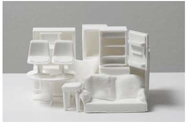 Rachel Whiteread  Secondhand, 2004  stereolithograph of laser sintered white nylon  4 1/2 x 4 x 16 5/8 inches  edition of 400