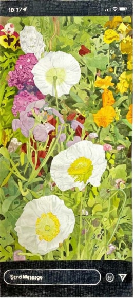 Bradley Kerl Fiori, 2021 watercolor and colored pencil on paper paper: 55 x 25 inches frame: 60 x 30 1/2 inches
