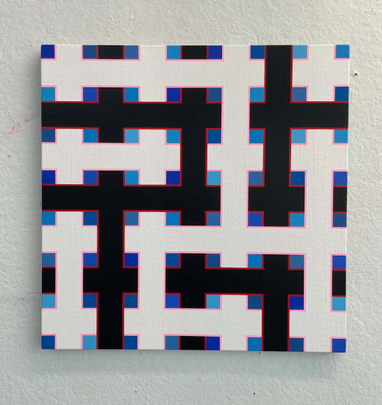 Aaron Parazette EdK #2, 2025 acrylic on linen 22 x 22 inches