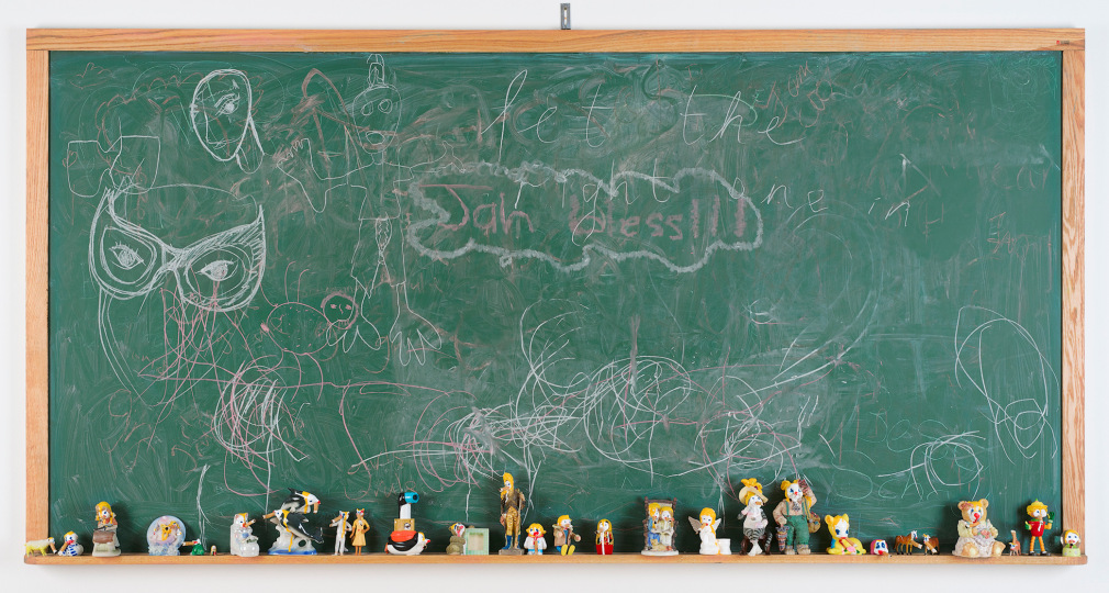 THE BRUCE HIGH QUALITY FOUNDATION Public Education (Let the Right One In), 2011 chalkboard, mixed media 46 x 96 x 3 inches