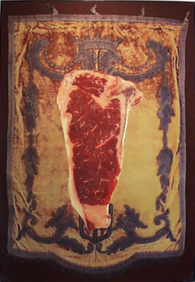 Ford Beckman Red Meat (Gold Velvet Background), 1994 serigraph 59 x 40 inches (FBk-42)