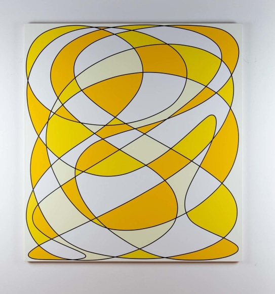 Aaron Parazette Mad About Saffron, 2024 acrylic on canvas 70 x 64 inches