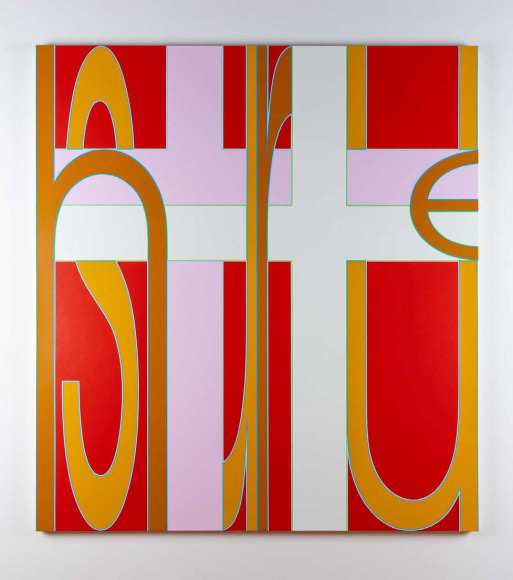 Aaron Parazette Thruster, 2005 acrylic on canvas 70 x 64 inches