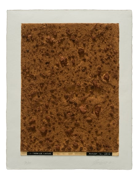 Juli&atilde;o Sarmento  Curiosity&rsquo;s Eye (Tithonius Lacus), 2013  Mixografia&reg; print on handmade paper  18 3/4 x 14 3/4 inches   edition of 25  Publisher: Mixograf&iacute;a