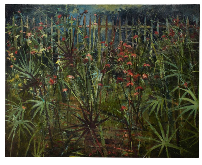 John Alexander Good Fences Make Good Neighbors, 1990 oil on canvas 76 x 96 inches