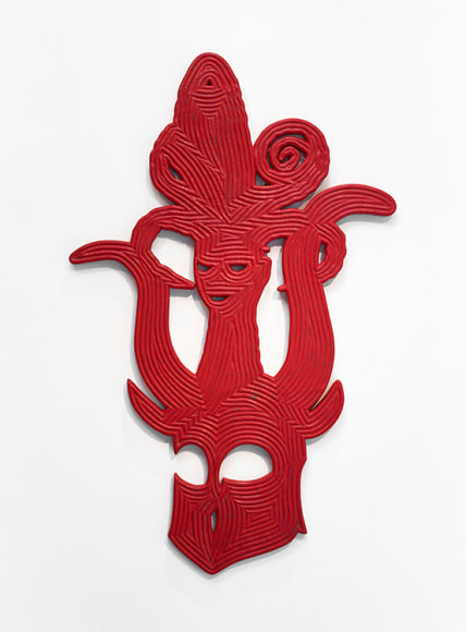 Bo Joseph Catching Ghosts: Anima/Animus, 2020 casein and acrylic on resin, fiberglass and foam 60 x 37 1/2 x 1 1/2 inches