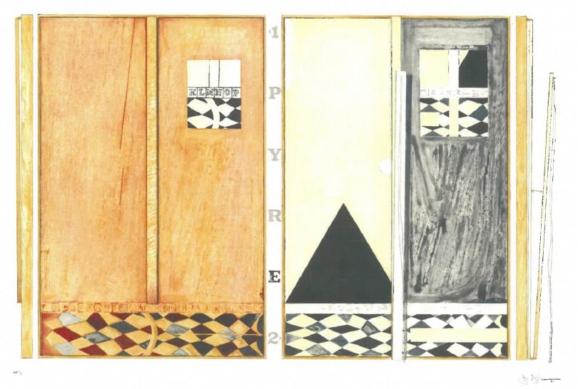 JASPER JOHNS Pyre One and Two, 2005 intaglio 32 x 43 1/8 inches Edition 31 of 51 signed and dated below the image right and numbered below the image left; publisher's seal is embossed in the lower left corner or sheet