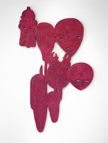 Bo Joseph Catching Ghosts: Personae, 2020 casein and acrylic on resin, fiberglass and foam 60 1/4 x 35 3/4 x 1 1/2 inches