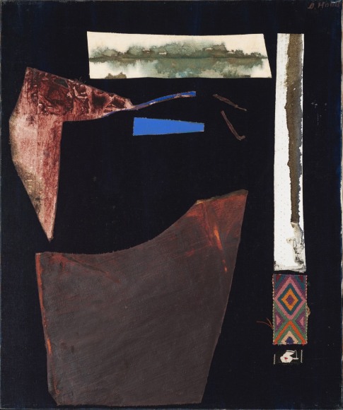 Dorothy Hood Shards of the Earth, c. 1980s oil on canvas with collage elements canvas: 24 x 20 inches frame: 24 5/8 inches x 20 5/8 inches