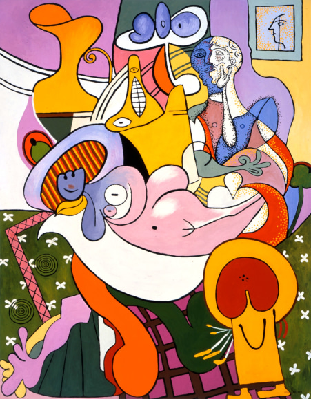 Reclining Nude with Suitors