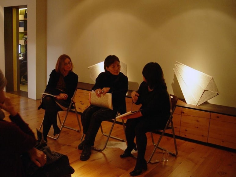 We hosted an artist talk with Kishi Eiko shortly after the hurricane week, on Saturday, November 3rd. We were glad so many people managed to brave the outdoors to come! Click the photo for more images of the talk, and visit our Facebook page  to view even more.