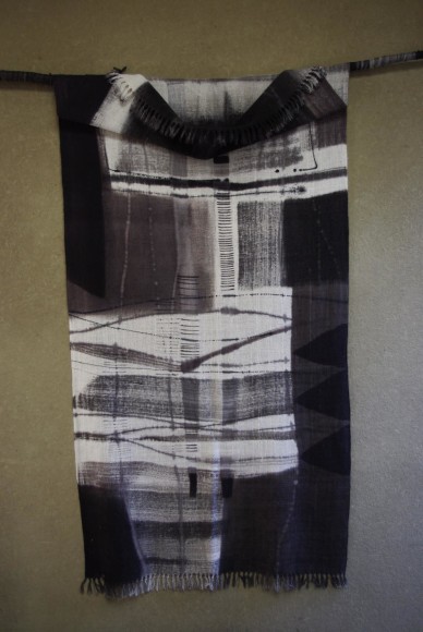 Japanese textile, cotton, hand drawing and dyeing