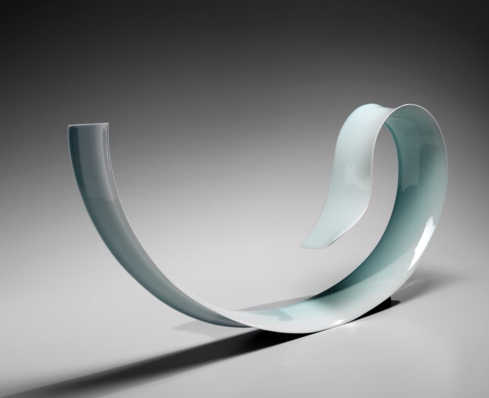 Kino Satoshi (b. 1987), Mountain Gust; Thin, elongated and curling ribbon-like sculpture