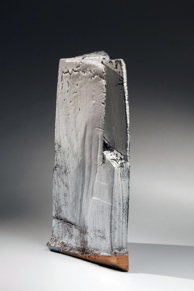 Vertical double-walled rectangular vessel, 2009, Japanese contemporary ceramics, modern, sculpture