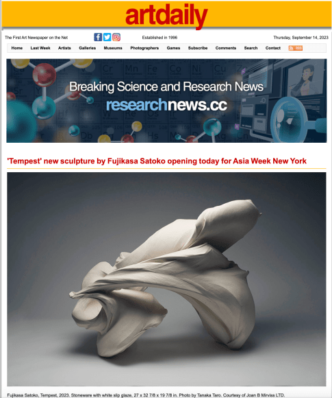 Fujikasa Satoko's new exhibition featured in ArtDaily
