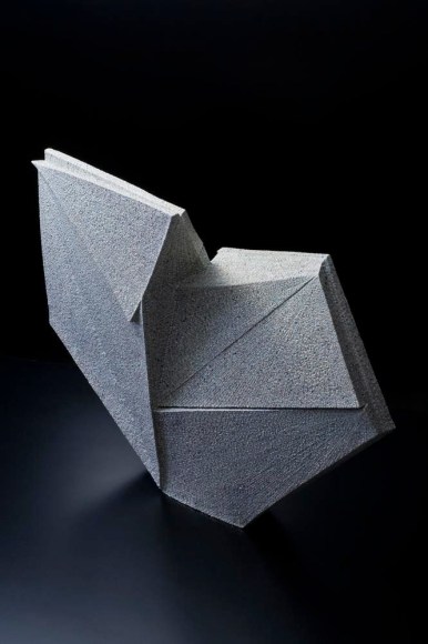 Large diamond-shaped sculpture with indented upper side, 2011