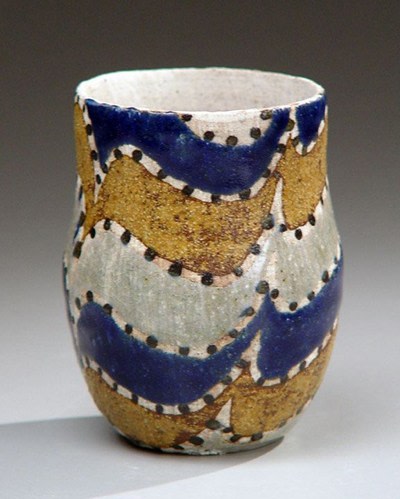 Kamoda Shōji, Small vessel with tri-color wave pattern
