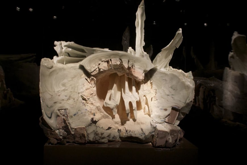 Click the photo for more images of the installation. A closer view of the three-piece installation, titled Zetsu # 8 (Absolute/End # 8), by Nishida Jun on display at the Museum of Fine Arts Boston.