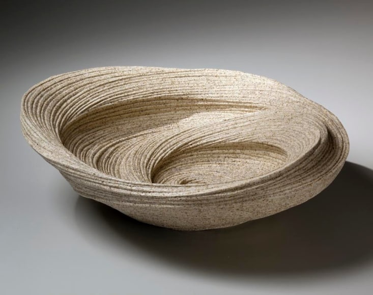 Oval swirling double-walled platter, 2013