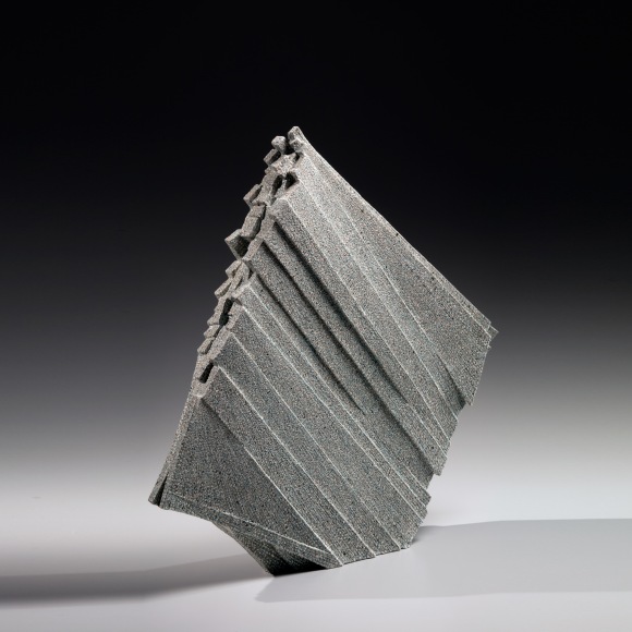 Kishi Eiko Diagonal standing sculpture with triangular upward layered planes