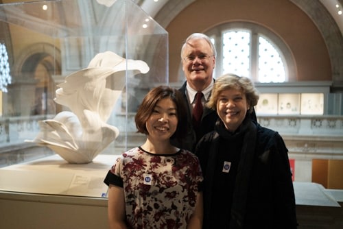 With wife Alice and artist Fujikasa Satoko and donated artwork, The Metropolitan Museum of Art, New York, 2015.
