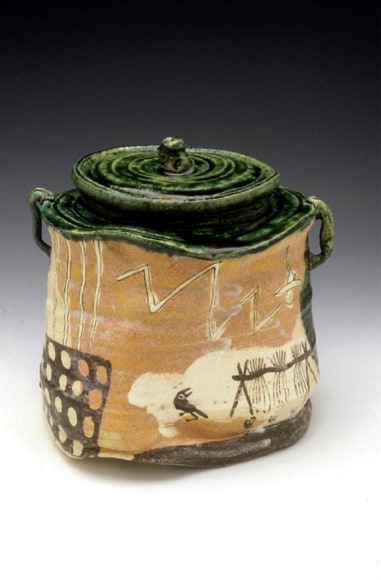 Waterjar decorated with whimsical designs &nbsp;, 1999