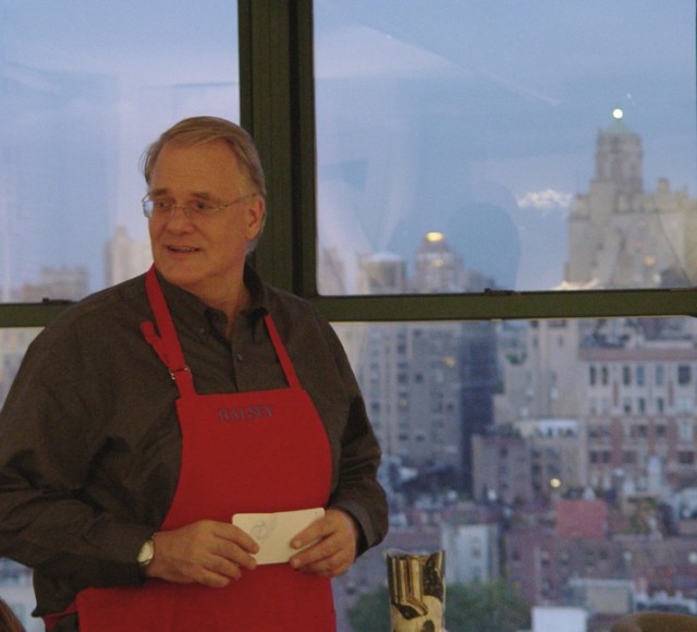 Hosting a dinner for artist Ogawa Machiko, New York, 2009.
