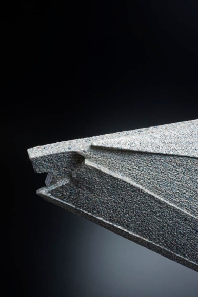 Large horizontal sculpture with extended triangular corner, 2012