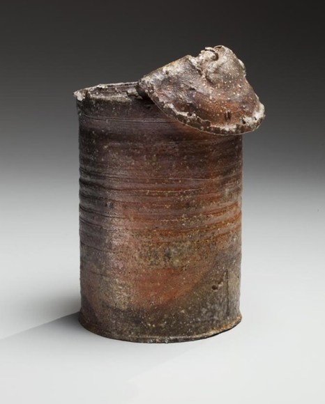 Tsuji Seimei, Japanese shigaraki, Japanese yakishime stoneware, Japanese stoneware, Japanese ceramic can, 1988