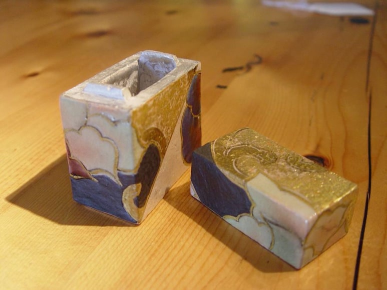 Covered standing box with abstract design titled Yume-bako or Dream Box , 2012