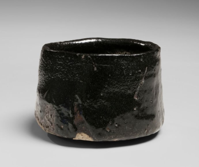 Black Seto-glazed straight-sided teabowl