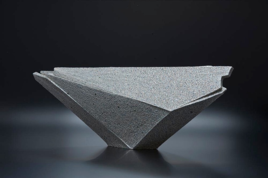 Large horizontal sculpture with extended triangular corner, 2012