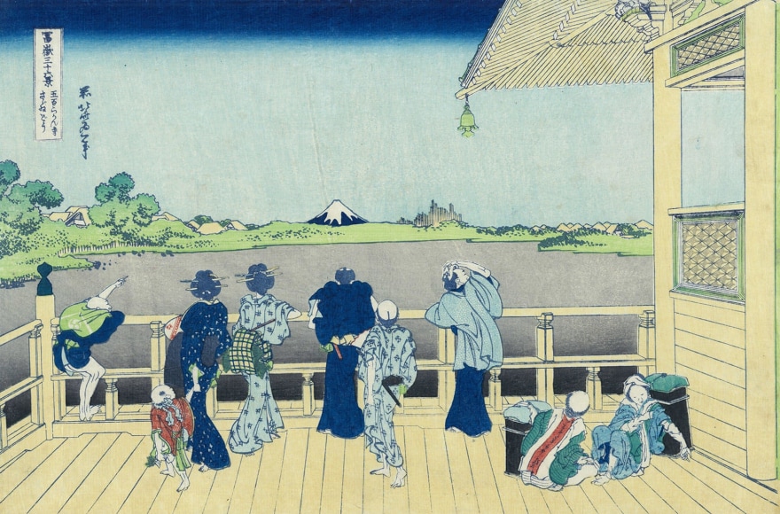 KATSUSHIKA HOKUSAI Turban-Shell Tower, Five-Hundred Rakan Temple; Gohyaku Rakanji Sazaid&ocirc; 