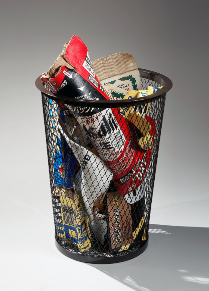 Mishima, Kimiyo, Mishima Kimiyo, sculpture, charcoal, box, newspaper, soda, can, contemporary, clay, ceramic, glazed, stoneware, pottery, art, pop art, japan, japanese, contemporary art, japanese ceramics, 2012, trash, garbage, cardboard, steel