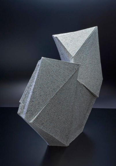 Large diamond-shaped sculpture with indented upper side, 2011