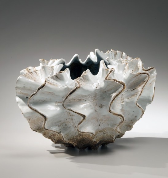 Pleated round shell-shaped sculpture, 2013