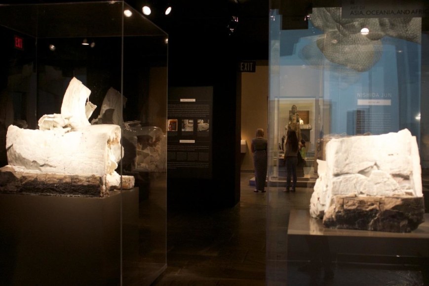 Click the photo for more images of the installation. The three-piece installation, titled Zetsu # 8 (Absolute/End # 8), by Nishida Jun on display at the Museum of Fine Arts Boston.