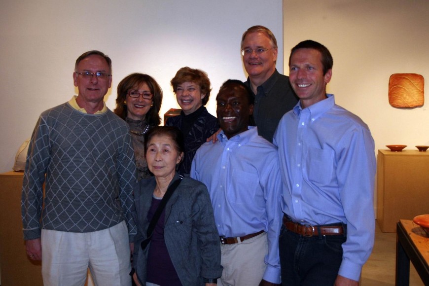 Opening reception Back row: Robert Levine, Joan Mirviss, Alice and Halsey North (guest curators)