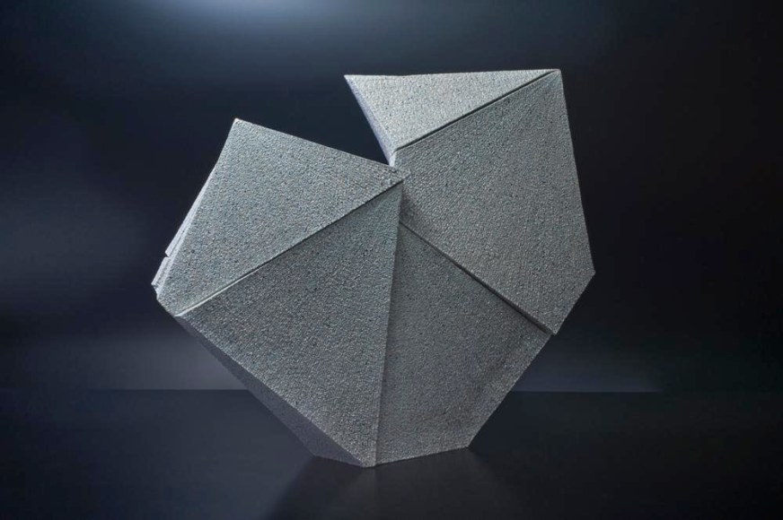 Large diamond-shaped sculpture with indented upper side, 2011