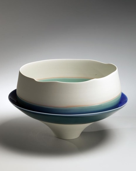 Fukumoto Fuku, white vase, 2013, glazed porcelain, Japanese ceramics, Japanese pottery, Japanese sculpture, Japanese vase, Japanese contemporary ceramics, Japanese female ceramist, female artist