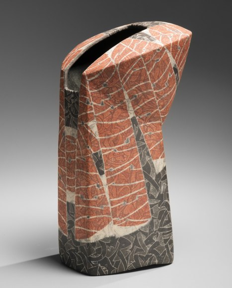 Wada Morihiro, Kakugen jōmonki&nbsp;&quot;Red-black linear-patterned&quot; vessel