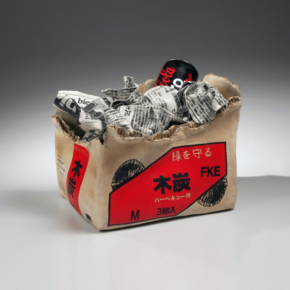 Mishima, Kimiyo, Mishima Kimiyo, sculpture, charcoal, box, newspaper, soda, can, contemporary, clay, ceramic, glazed, stoneware, pottery, art, pop art, japan, japanese, contemporary art, japanese ceramics, 2012